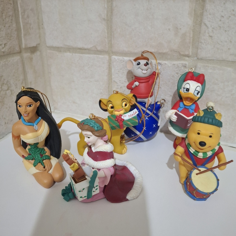 Vintage Disney Christmas Ornaments Lot Of 6